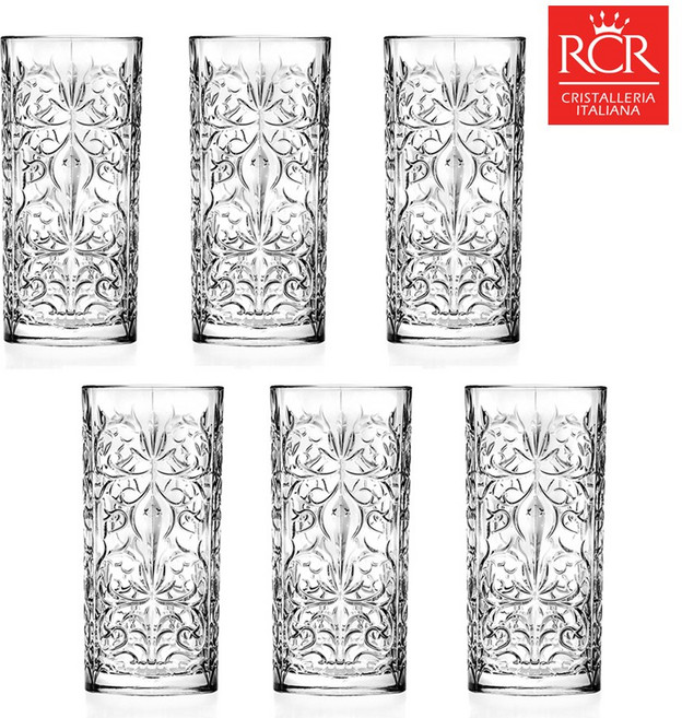 RCR 타투 크리스탈 하이볼잔 370ml 6P, 1세트
