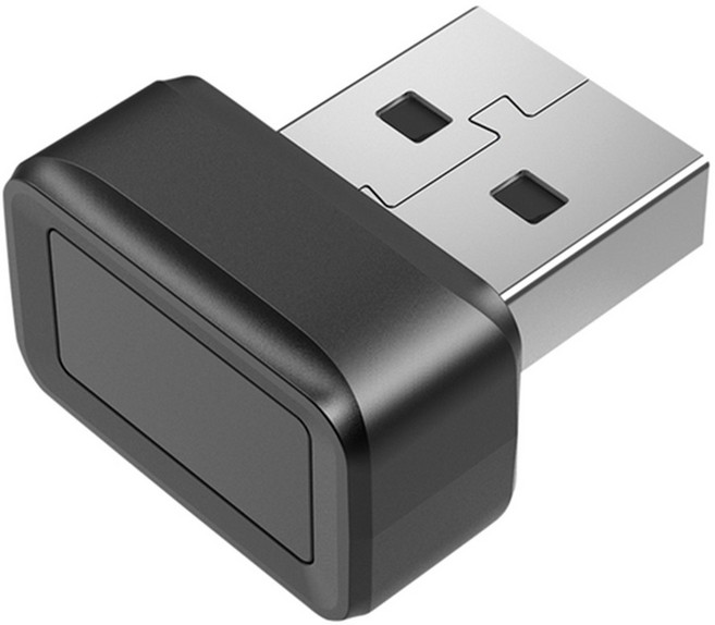 생체 지문 인식기 로그인 USB 스캐너 키 인식 스푸핑 Windows Hello FIDO U2F 미니 동글, Black