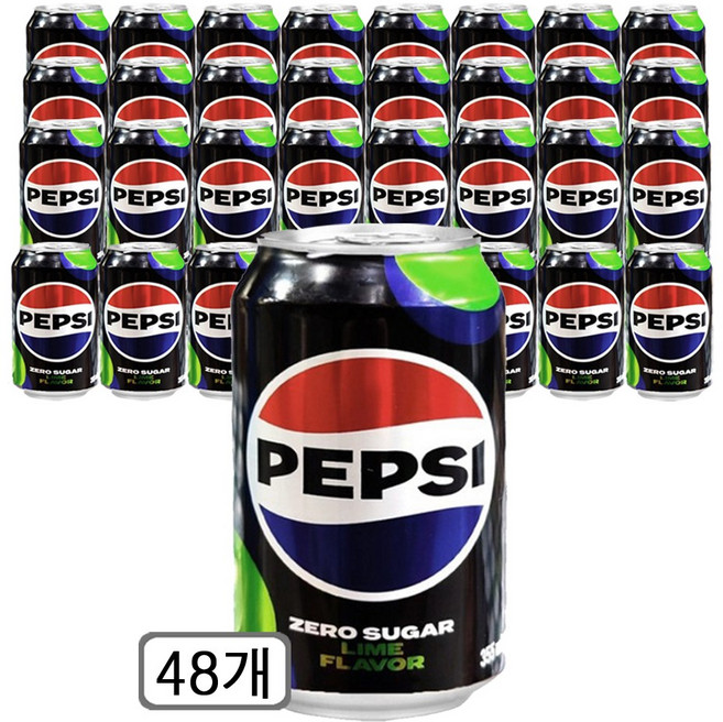 펩시 제로슈거 라임향, 355ml, 48개