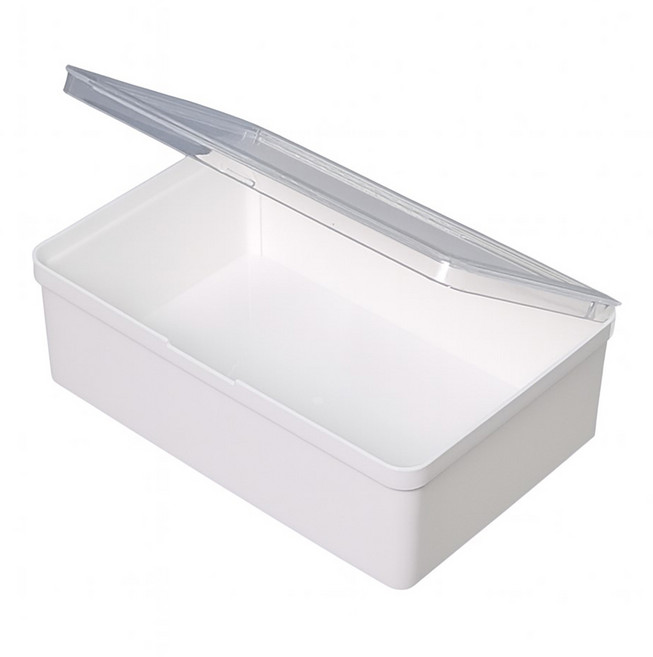 투명뚜껑 다용도 소품 정리 케이스 1구대형, 화이트, 1개
