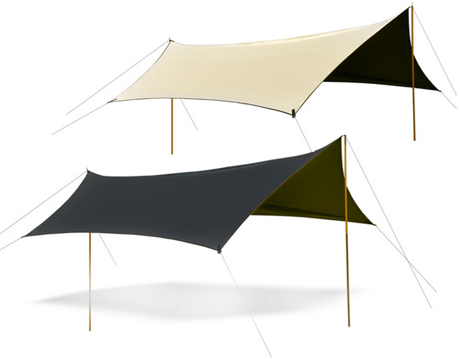 아릭시 대형 차박 차량용 스크린 백패킹 블랙코팅 헥사 타프, 2.4m 블랙 두랄루민 폴대1쌍