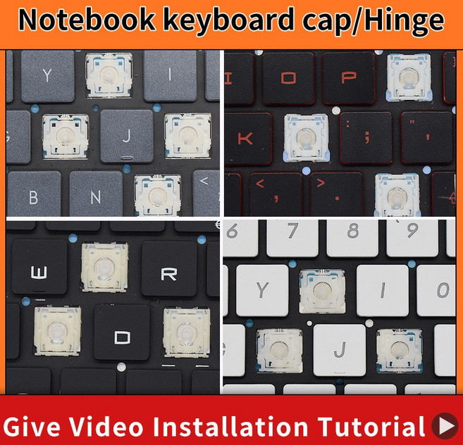 교체용 키캡 가위 클립 힌지 MSI 모던 GS66 GE66 GP66 MS-1541 MS-1551 키보드 키, 5 Rubber pad, 1개