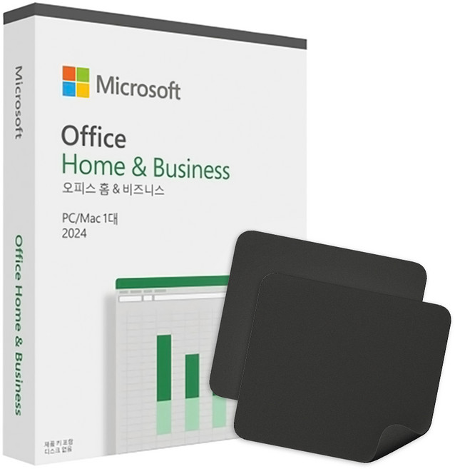 마이크로소프트 오피스 2024 Home & Business PKC 한글 기업용 영구사용버전 (마우스 패드 2매 증정), 오피스 홈&비즈니스 + 마우스패드 2매