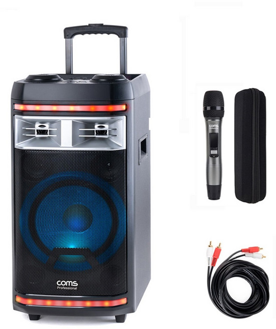 컴스 휴대용 블루투스 버스킹 앰프, CR400PBS2 (무선마이크 1개 증정), 단일제품