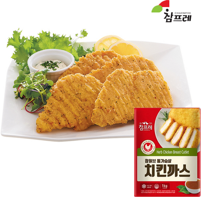 참프레-허브 통 가슴살 치킨까스1kg, 1kg, 1개