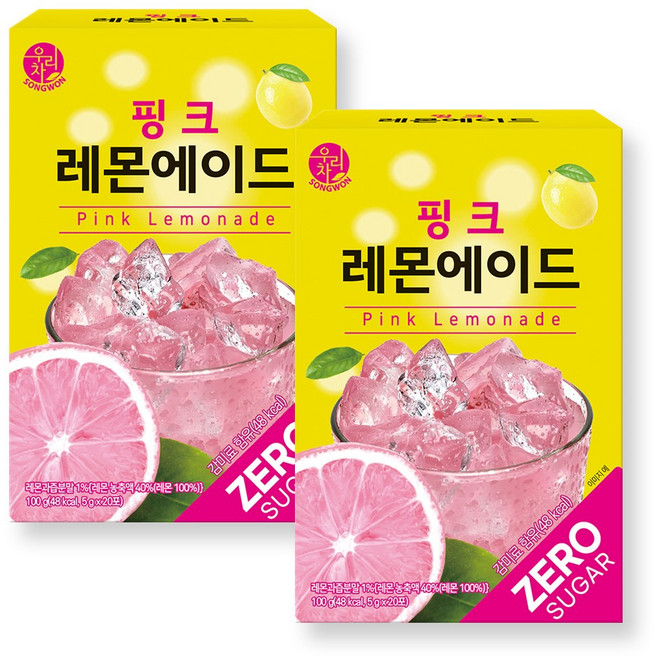 우리차 송원식품 핑크 레몬에이드, 5g, 2개, 20개입