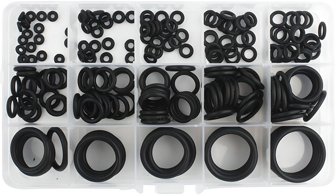 실리콘 블랙 오링세트 200개 고무링 내열 고무 O ring 내유성 내마모, 1세트