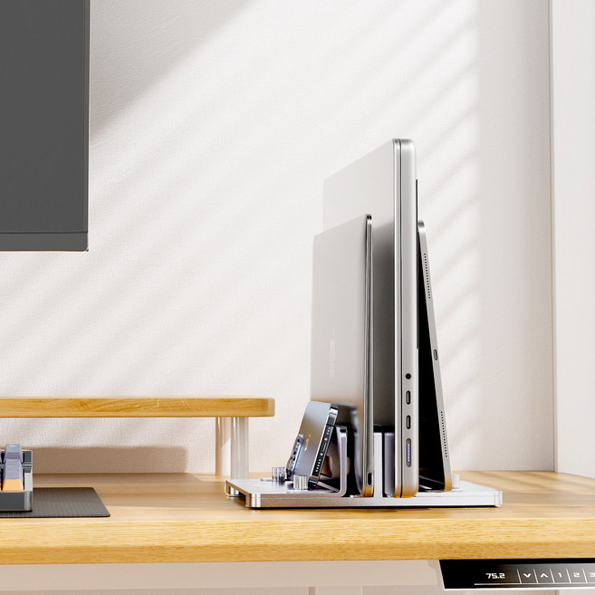 아이존아이앤디 노트북 맥북 클램쉘 거치대 스탠드 EZ NMS2, 1개, 실버