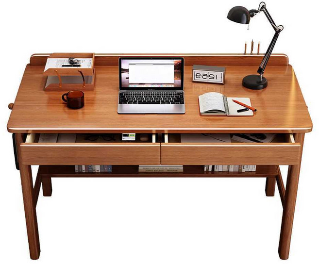 고급 엔틱 책상 가구 심플 노트북 테이블 북유럽 레트로 클래식 빈티지, 월넛+의자