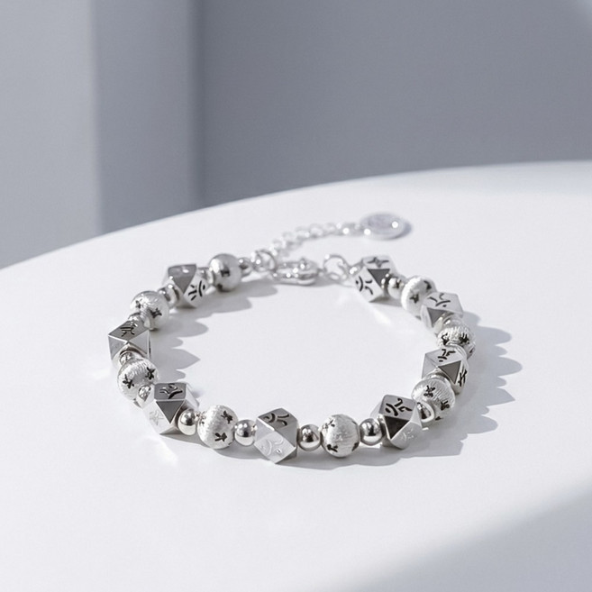 클로라 패션 은도금 염주팔찌 선물용 데일리 브레이슬릿