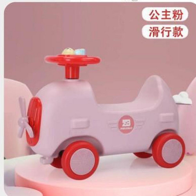 XMXZH 兒童二合一滑行搖搖馬 飛機造型, 公主粉搖搖馬 音樂早教機, 1個