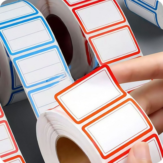 비브랜드 필기 잘되는 분류용 사각 네임 라벨지 스티커 롤타입, 1개, 1000개입, 레드