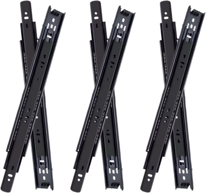 tinduo 3단 서랍 레일 롤러 슬라이드 레일 3세트, 6개