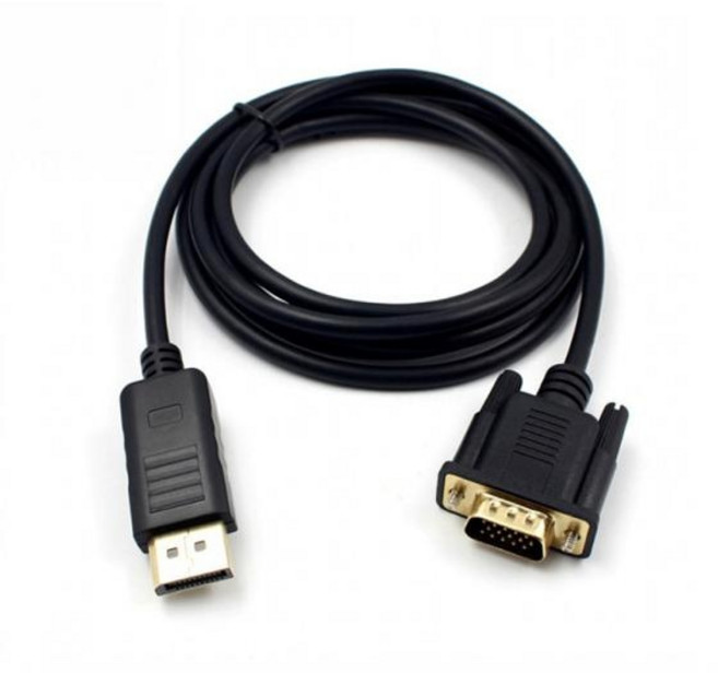 티테크 Displayport to VGA(RGB) 변환 케이블 1.8M/T-DP11VGA18/Full-HD 1080P 지원/디스플레이포트(DP) 입력/VGA 출력/금도금 커넥터, 1개, 1.8m