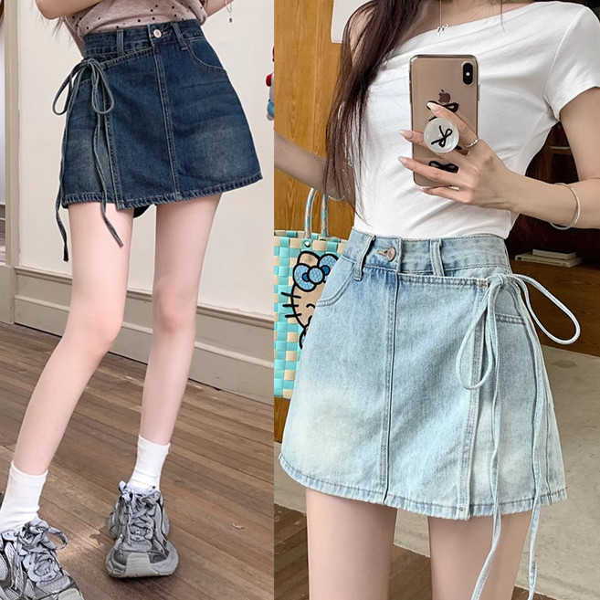 히또리 P0673 러블리 캐주얼 스타일링 랩 스커트 반바지