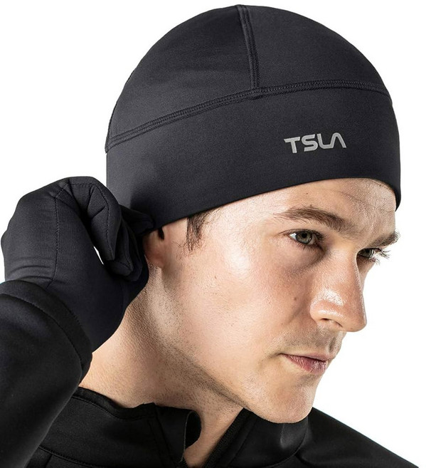 TSLA 남녀 보온 플리스 해골 모자 헬멧 라이너 아래에서 겨울 스키 사이클링 러닝 비니 모자