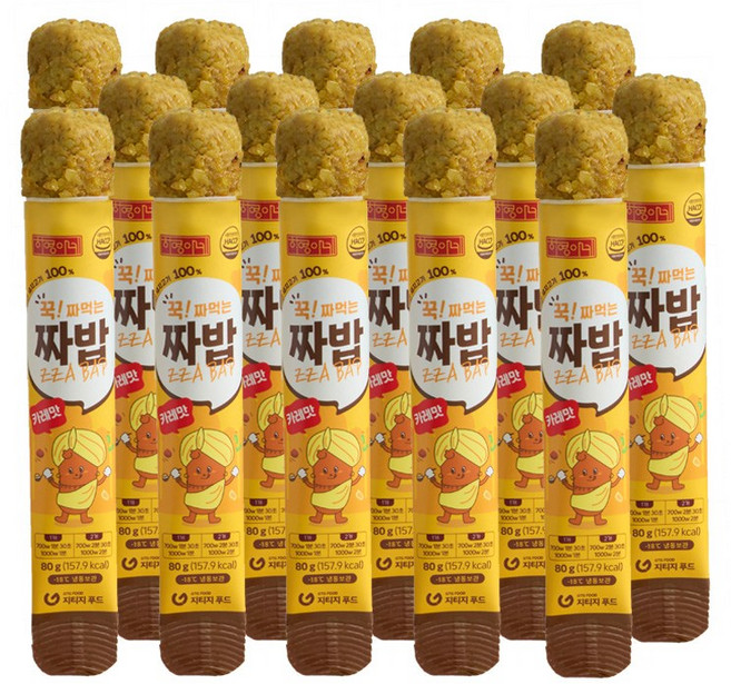 국내산 돼지고기 쌀 야채로 만든 하영이네 짜밥 떡갈비 주먹밥 카레맛 80g, 15개
