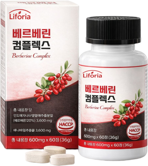 리포리아 파이토좀 베르베린 식약청인증 파이토케미컬 배르베린 파이토솜 피토케미컬, 1개, 60정