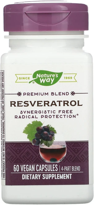 Nature's Way 레스베라트롤 60 식물성 캡슐, Natures Way 레스베라트롤 60 식물성 캡슐, 1개, 60정 - 쿠팡