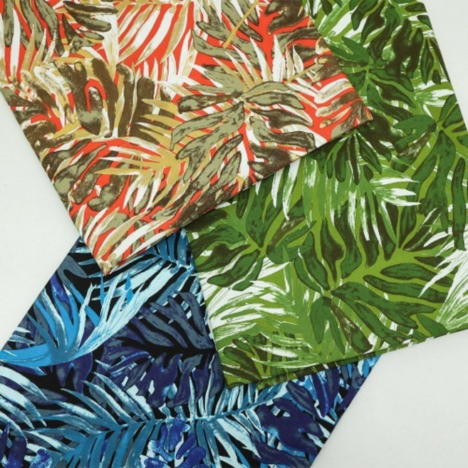 면 60수 고밀도 빅나뭇잎 나염 3종, 155cm x 90cm 1마, 그린, 1개