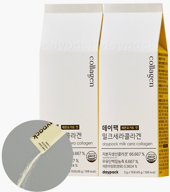 데이팩 밀크세라콜라겐 5세대 콜라겐 세라마이드 비오틴, 2개, 15회분
