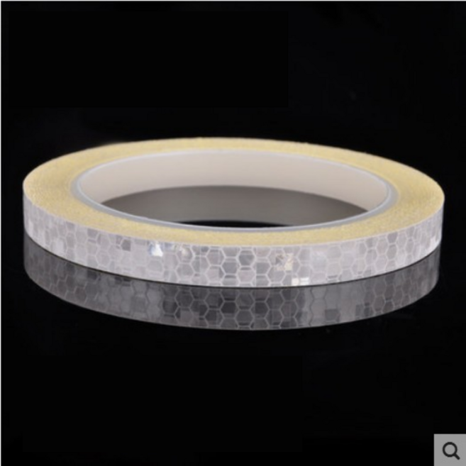 타이어 휠 야광 반사 테이프 자동차 스쿠터 오토바이 형광 튜닝 축광테이프 반사스티커, 화이트, 1개