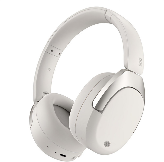 브리츠 v5.4 노이즈캔슬링 블루투스 헤드폰, 샌드화이트, W5BT ANC