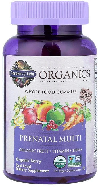 Garden of Life (가든 오브 라이프) MyKind Organics 임산부용 종합 영양제 베리 비건 구미젤리 드롭 120개, 1개, 120정 - 쿠팡