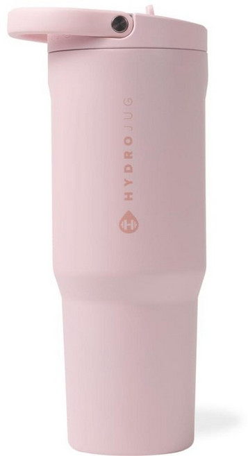 HydroJug 스포츠 - 빨대가 있는 스테인리스 스틸 텀블러 진공 단열 591.5ml20온스 누출 방지 물병 인체 공학적 디자인 재사용 가능 식기 세척기 사용 고무, 핑크 샌드