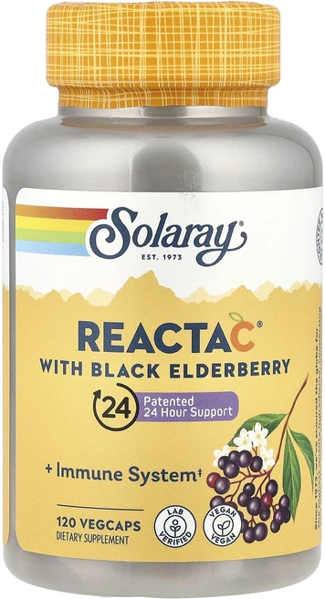 Solaray Reacta-C + 엘더베리 베지 캡슐 120정, SolarayReactaC엘더베리베지캡슐120정, 1개 - 쿠팡