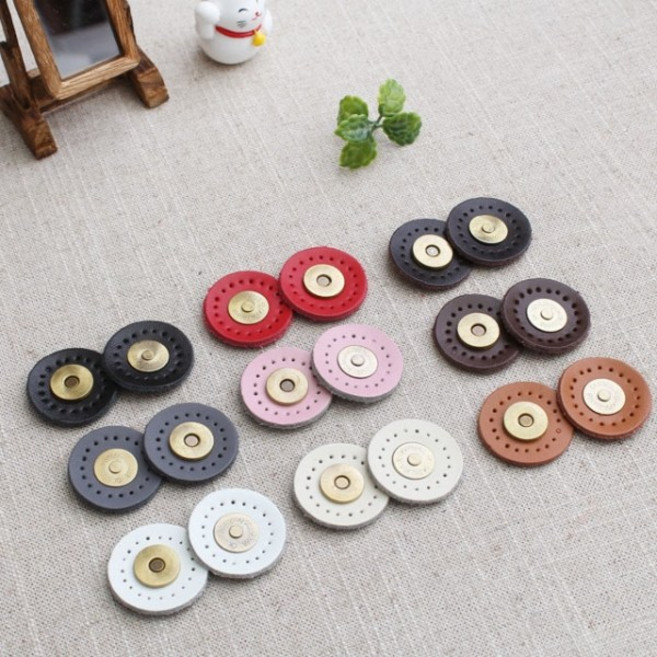 짱패브릭 원형가죽자석단추 자석단추, 진그레이, 1개