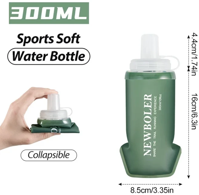 NEWBOLER 300ml/500ml/700ml 소프트 플라스크 접이식 실리콘 물병 야외 캠핑 러닝 사이클링을위한 TPU 주전, 03 BOT225-GRE-300