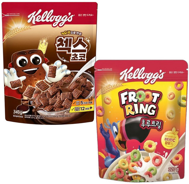 켈로그 시리얼 세트 켈로그 첵스초코 + 켈로그 후루트링