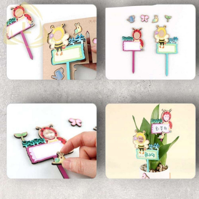 식물 토퍼 만들기 나무표찰 화분픽