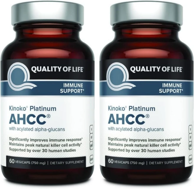 Quality of Life Labs 키노코 플래티넘 AHCC 750mg 30베지캡슐, 60정, 2개 - 쿠팡