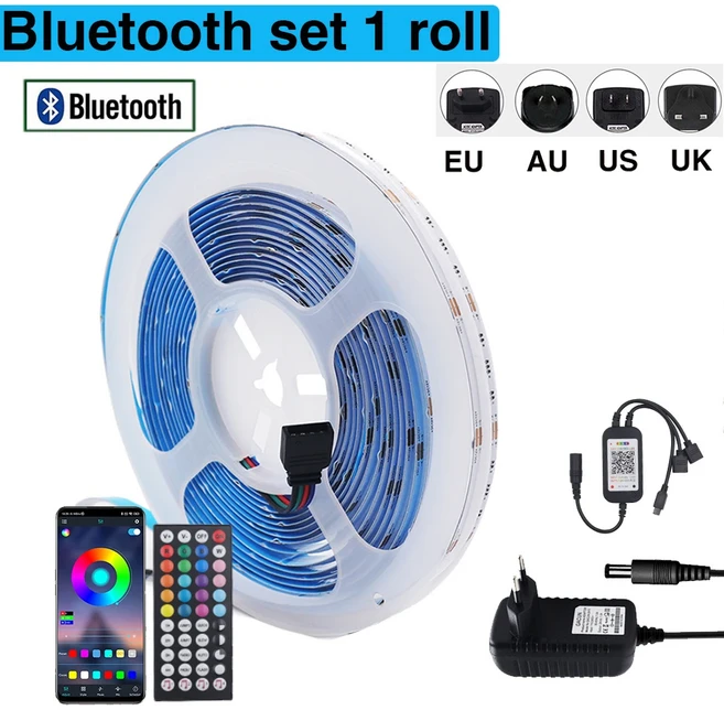 무드등 줄조명 인테리어 간접 LED 무선 조명등 수면 우주빔 램프 Tuya WIFI Alexa 제어 RGB COB LED 스트립, 04 발광 색상 8, 03 4m, 02 UK Set