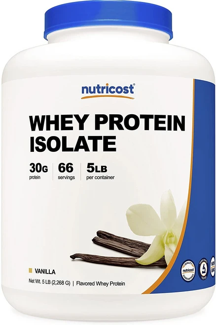 뉴트리코스트 웨이 프로틴 아이솔레이트 파우더 바닐라맛 Whey Protein Isolate, 2.268kg, 1개 - 쿠팡