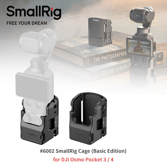 SmallRig #6002 兔籠 (基本版) 適用於 DJI Osmo Pocket 3 / 4, 1個, SmallRig 6002 基本版 鋁合金 提籠 適用於 DJI Osmo Pocket 3 / 4