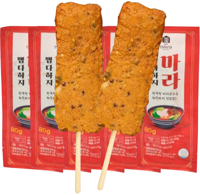 소담채가 밀가루없는 수제 어묵바 핫바 매콤한 마라맛, 15개, 80g