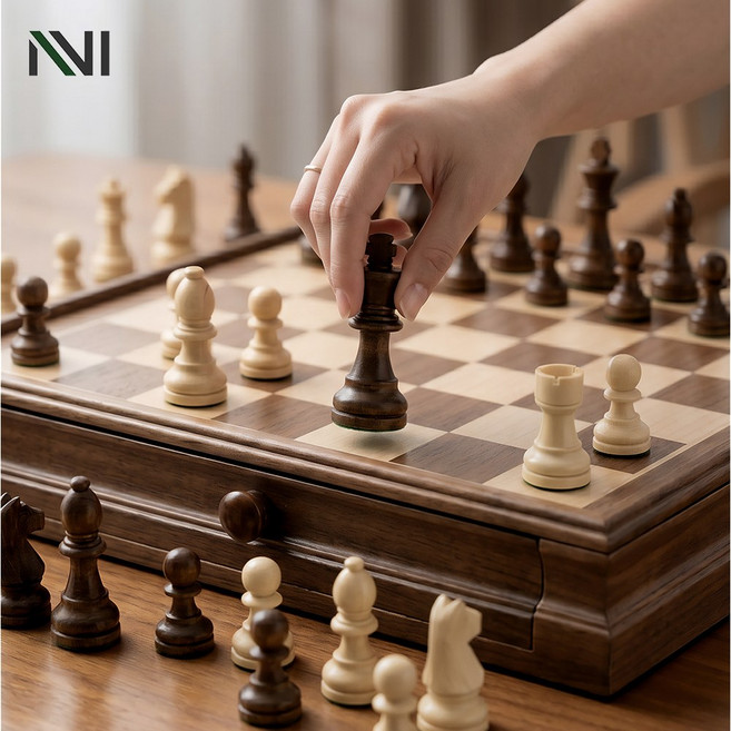 자석 체스판 보드게임 원목 고급 체스 chess 세트, 1개