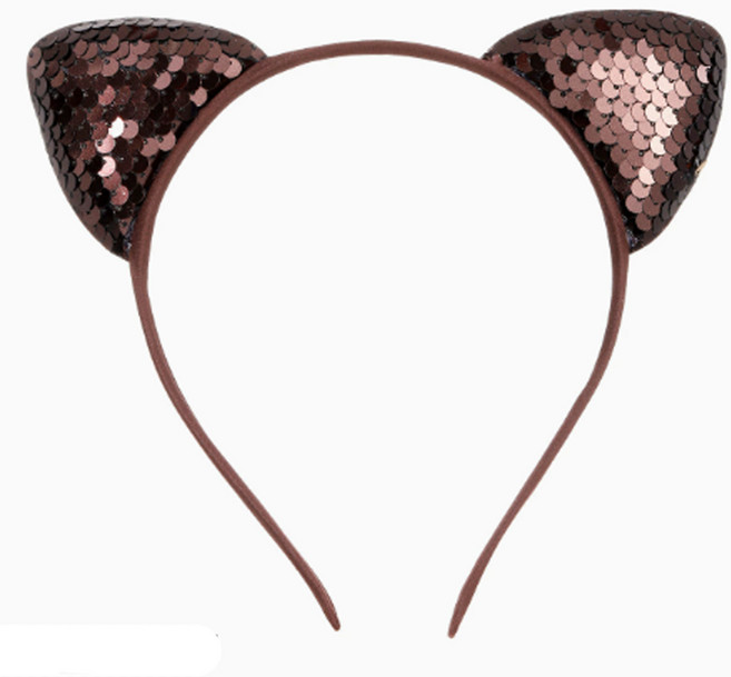 스팡클 고양이머리띠, 1개, 브라운