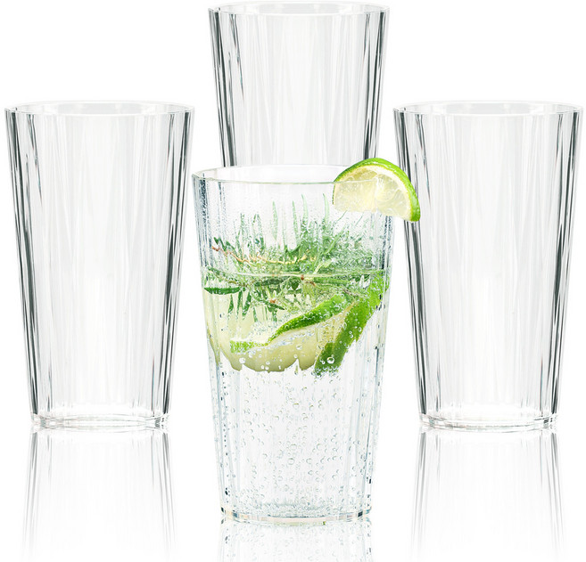 하이볼잔 맥주잔 피크닉 다회용 플라스틱 컵 600ml, 4개, 1세트