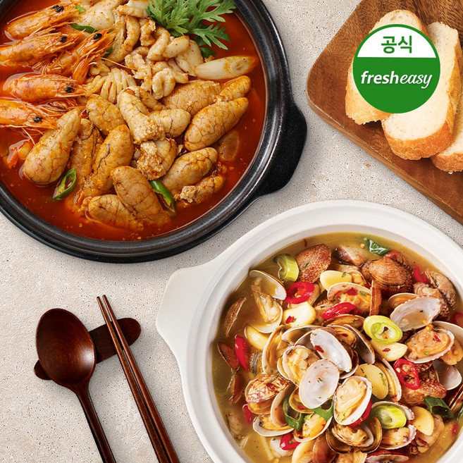 [프레시지] 술안주 요리 밀키트 세트 (바지락술찜+알탕)(냉동), 1개, 100g