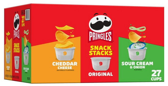 Pringles 프링글스 포테이토 크리스프 칩 버라이어티 팩 런치 스낵 19.5oz 27컵, 1개