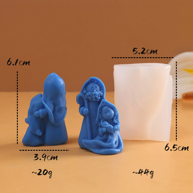 도구 송진 시멘트 3D 예수 제작 몰드 석고 주조 비누 예술 조각상 실리콘 가족 수제 양초 공예, 1개, 83002209