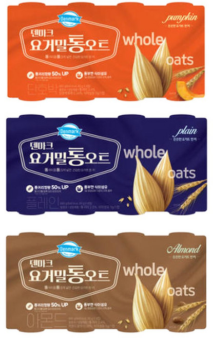 덴마크 요거밀통오트680g(8입) 단호박+플레인+아몬드/냉장배송, 8개, 680g