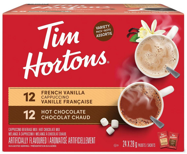 캐나다 팀홀튼 스페셜 음료 티 차 프렌치바닐라 핫초코릿 애플시나몬 더블더블 페퍼민트 티백 그린티 차이티, 1개