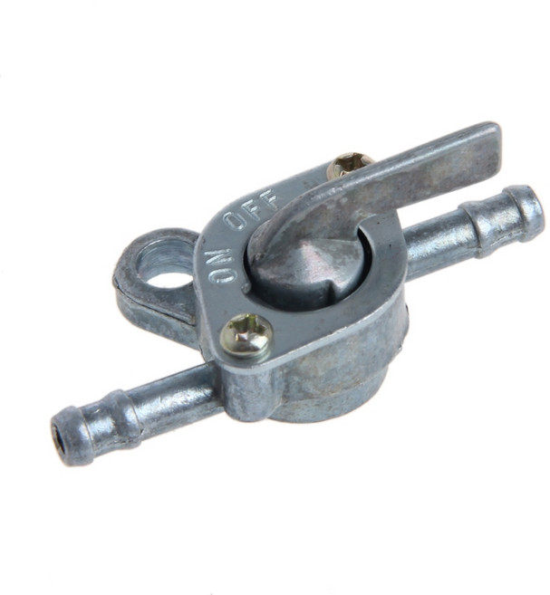 오토바이 가스 연료 밸브 펌프 스위치 인라인 오토바이 연료 탱크 탭 켜기/오프 펜스 콕 스위치 먼지 자전거 ATV Quad Buggy, 은, 1개