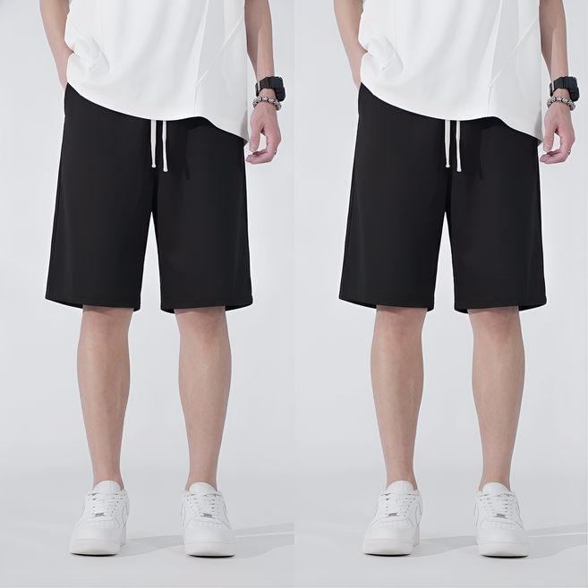 1+1 남자 반바지 트레이닝반바지 와이드 반바지 6부 베이잉