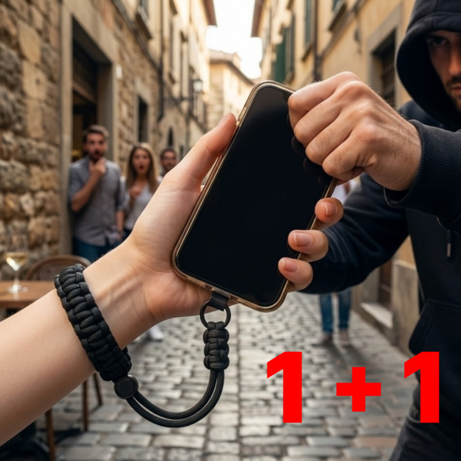 딜헤이븐 유럽여행 핸드폰 도난방지스트랩 손목스트랩, 2개, 블랙